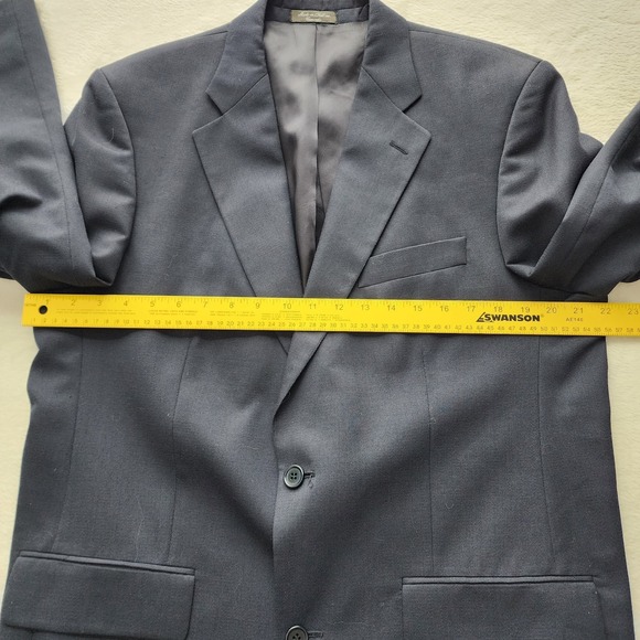Tip Top Blazer Mens 42R Navy Blue Wool Blend Grad Career Formal Event Prom Work - Picture 7 of 16